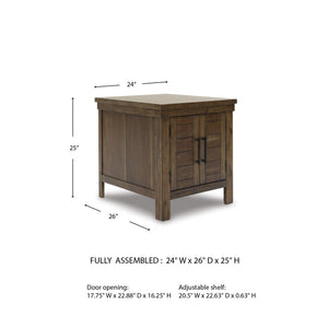 Farmhouse End Table with Cabinet Doors