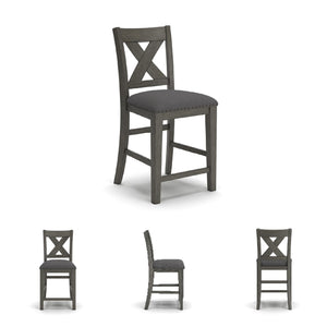 7-Piece Counter Height Dining Set with Upholstered Bar Stools & Nailhead Trim