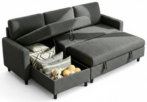 L-Shaped Sleeper Sofa with Storage Chaise