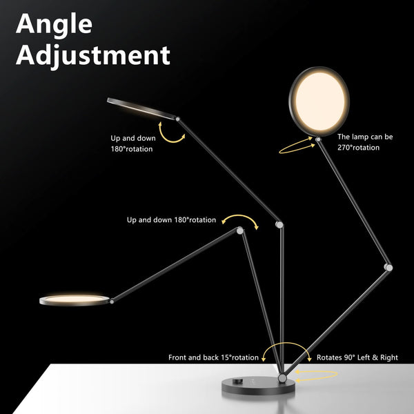 LED Desk Lamp with Swing Arm & Webcam Fill Light