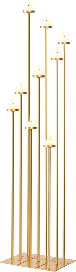 60-Inch 9-Arm Floor Candelabra Holder | Tall Metal Candlestick Stand