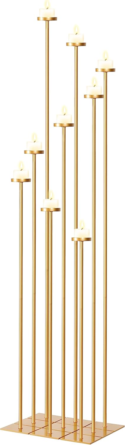 60-Inch 9-Arm Floor Candelabra Holder | Tall Metal Candlestick Stand