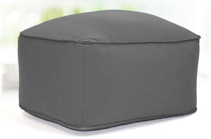 Square Ottoman Pouf – Small Fabric Foot Stool with Washable Cover