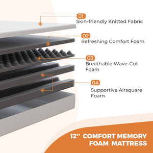 Full Size 10-Inch Pillow Top Memory Foam Mattress