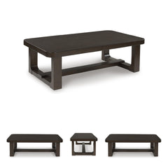Modern Coffee Table with Trestle Base – Dark Brown