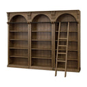Traditional Wood Bookcase Wall with Ladder – 5-Shelf, 8 ft