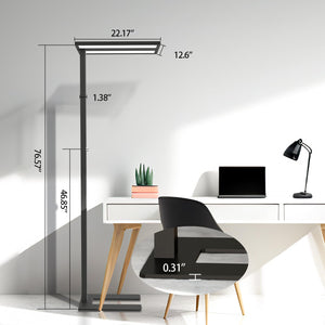 LED Floor Lamp 76" Tall – 120W, 9100LM, 4000K, Dimmable