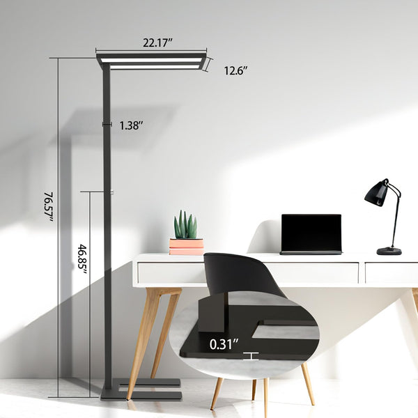 LED Floor Lamp 76" Tall – 120W, 9100LM, 4000K, Dimmable