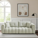Tufted Boucle Sofa with Rolled Arms - 3-Seat Oversized Loveseat