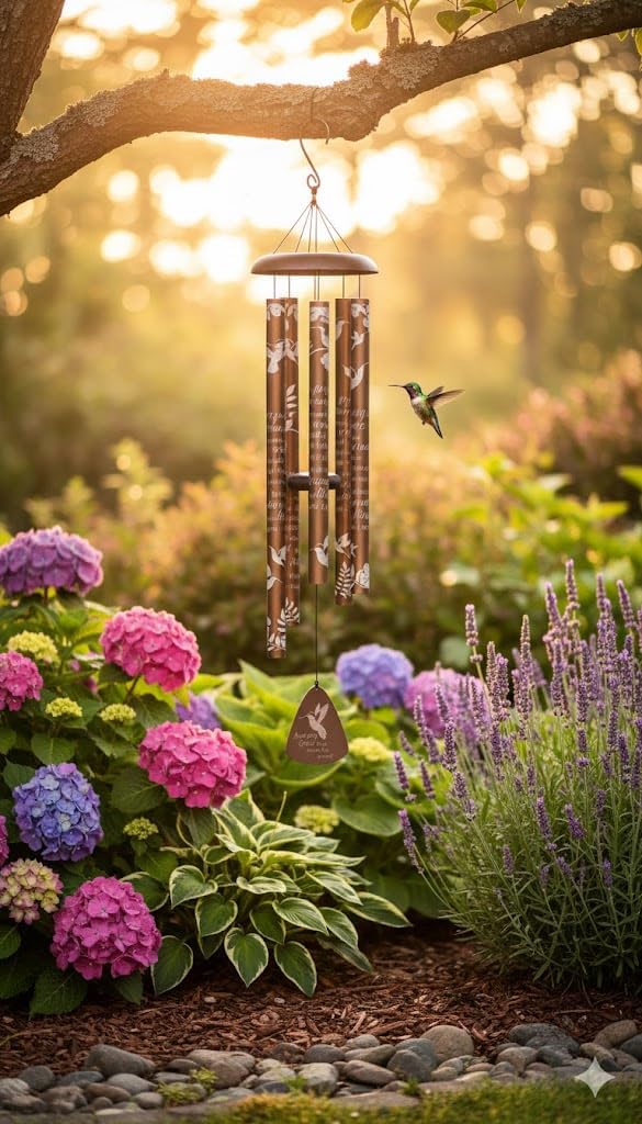 Amazing Grace Silhouette Sonnet Wind Chime — 44 Inch Aluminum Outdoor Chime