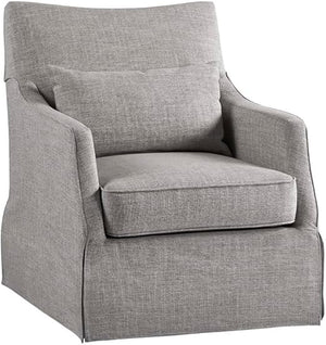 Skirted Swivel Accent Chair with Lumbar Pillow