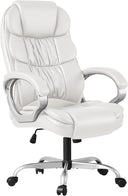 High-Back PU Leather Executive Office Chair with Lumbar Support & Padded Armrests