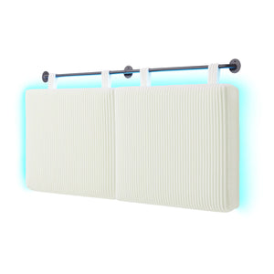 Queen Size Wall-Mounted Upholstered Headboard with RGB LED Lights