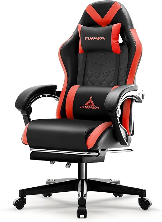 Ergonomic Gaming Chair with Footrest & Lumbar Support