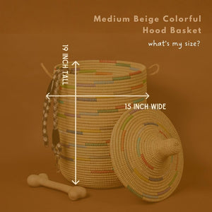 Handwoven Round Storage Basket with Lid