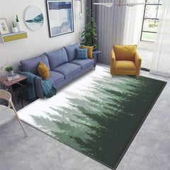 Forest Print Indoor Outdoor Area Rug – Non-Slip Polyester Floor Carpet