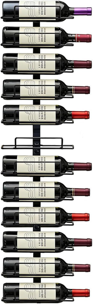 Wall Mount Wine Rack – Black Metal Bottle Holder