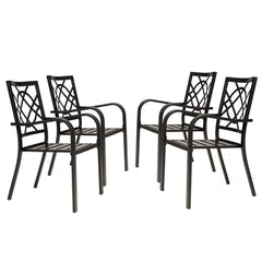 Stackable Metal Patio Dining Chair with Armrest