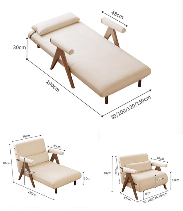 3-in-1 Convertible Sleeper Chair Sofa Bed with Adjustable Backrest