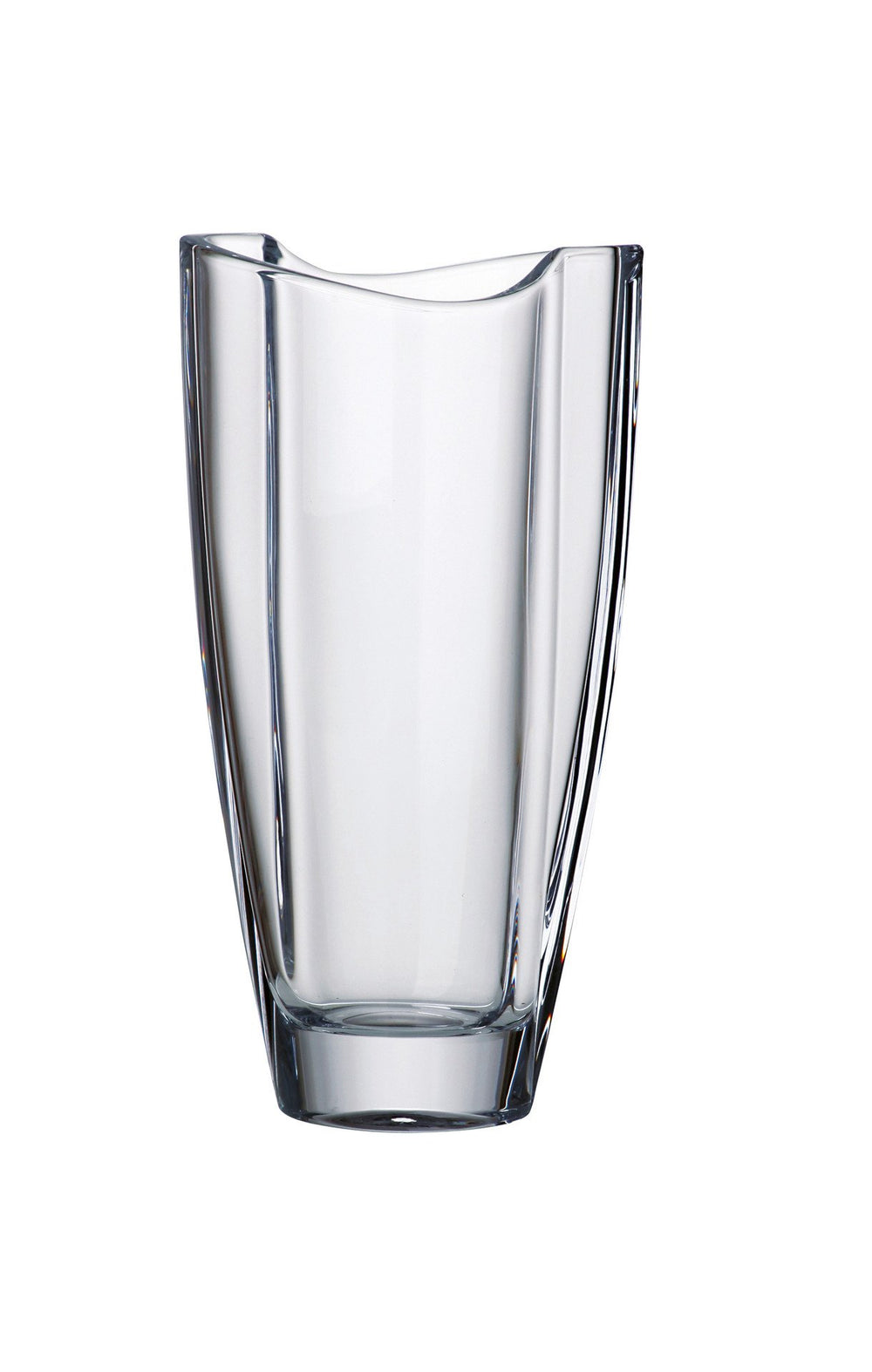 Clear Crystalline Glass Trumpet Vase — 11" Height