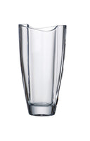 Clear Crystalline Glass Trumpet Vase — 11" Height