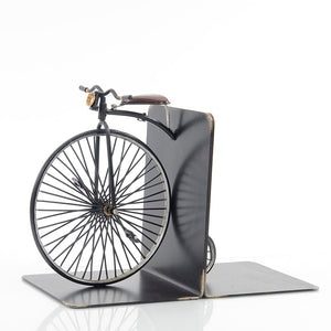 Vintage High Wheeler Bicycle Bookends – Iron Metal, Black