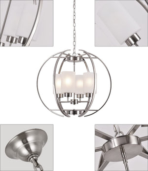 4-Light Globe Chandelier with Frosted Glass Shades