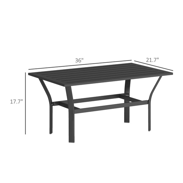 Outdoor Metal Patio Coffee Table with Slatted Top