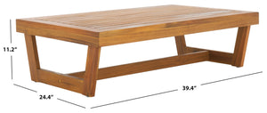 Acacia Wood Outdoor Coffee Table – Natural Slatted Top