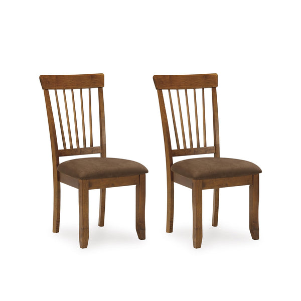 Spindle Back Dining Chairs Set of 2 with Upholstered Microfiber Seat