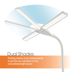 LED Desk Lamp with Bluetooth Speaker & Dual Adjustable Shades