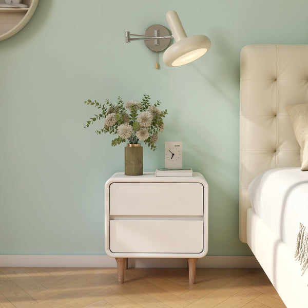 Solid Wood Nightstand with Drawers