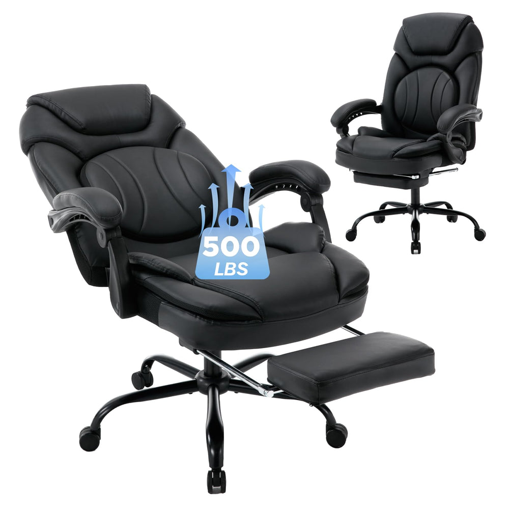 Ergonomic Reclining Office Chair with Lumbar Support and Footrest