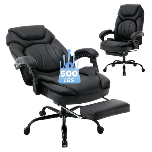 Ergonomic Reclining Office Chair with Lumbar Support and Footrest