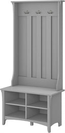 Mission Style Hall Tree with Shoe Storage Bench – 31.73"W x 15.75"D x 68.12"H