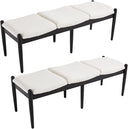 Upholstered Dining Bench with Wood Legs