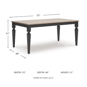 Mango Wood Dining Table, Light Brown & Black