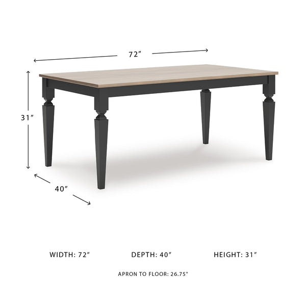 Mango Wood Dining Table, Light Brown & Black