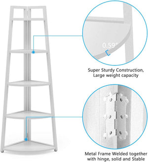 5-Tier Corner Shelf, 70" Tall