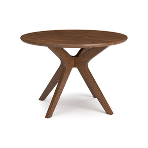 Round Dining Table, Seats 4, Medium Brown, 45"W x 29.75"H
