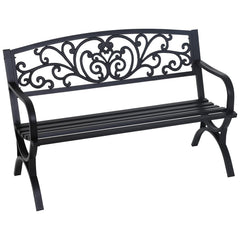 Outdoor Metal Garden Bench 50 Inch