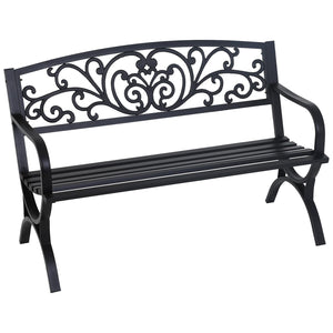 Outdoor Metal Garden Bench 50 Inch