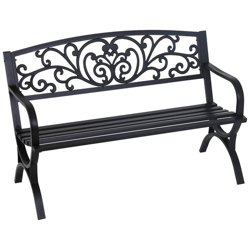 Outdoor Metal Garden Bench 50 Inch