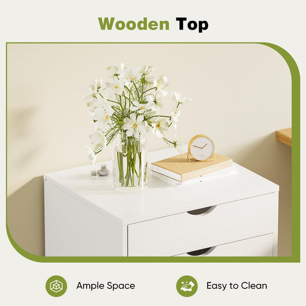Wooden Drawer Chest with Wheels