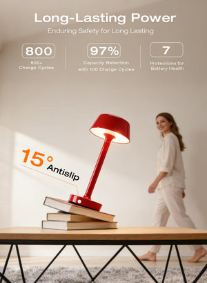 Cordless Rechargeable LED Table Lamp with Touch Dimming