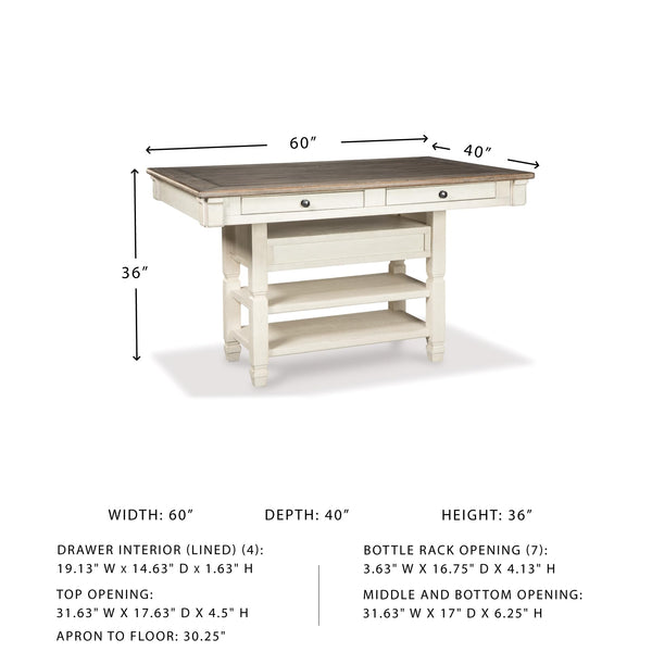 Rectangular Counter Dining Table with Storage
