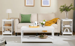 3-Piece Living Room Table Set – Coffee Table & 2 End Tables