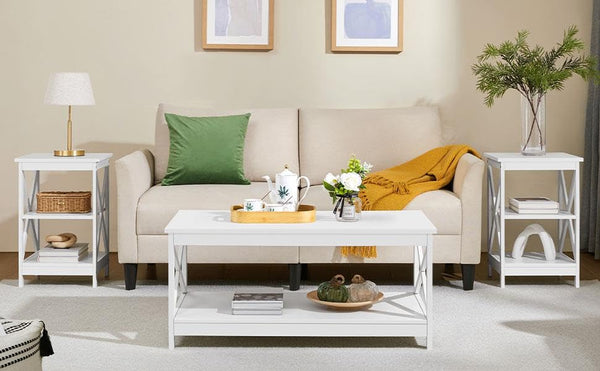 3-Piece Living Room Table Set – Coffee Table & 2 End Tables