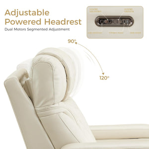 Power Recliner Sofa with Adjustable Headrest & LED Lights