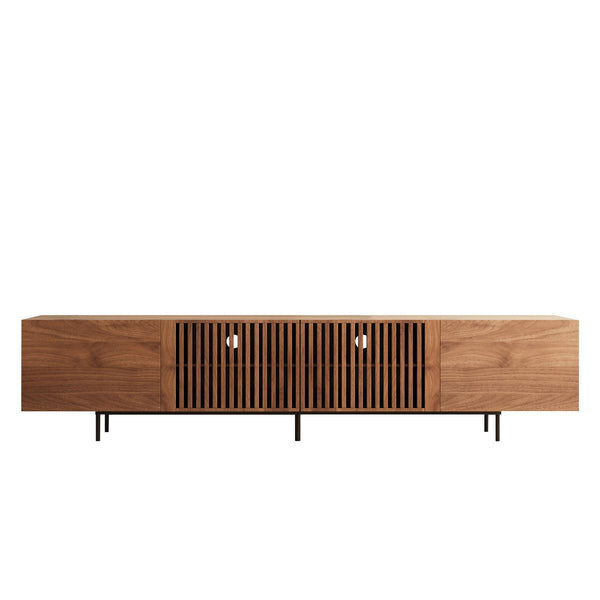Mid-Century Modern TV Stand with Storage – Fits TVs Up to 80 Inches
